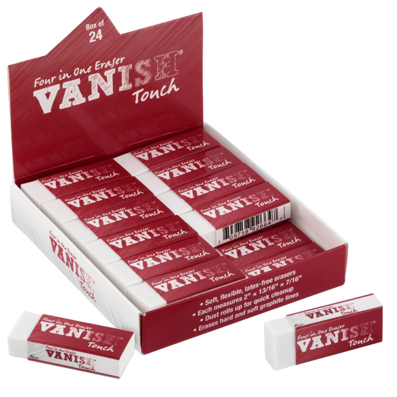 Acurit Vanish Series Artist Eraser, Latex-Free - No Mess, Replaces Hard Rubber, Vinyl & Kneaded Erasers - Graphite, Charcoal, Pastel Compatible, Ghost Resistant